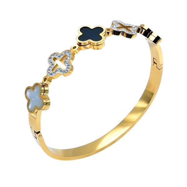 Gold Clover Fashion Bangle