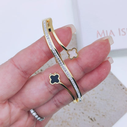 Gold Clover Leaf Bangle